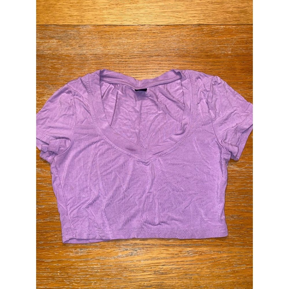 Shein V Neck Crop Top-S
